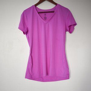 Champion fitted pink v neck short sleeve tee size large